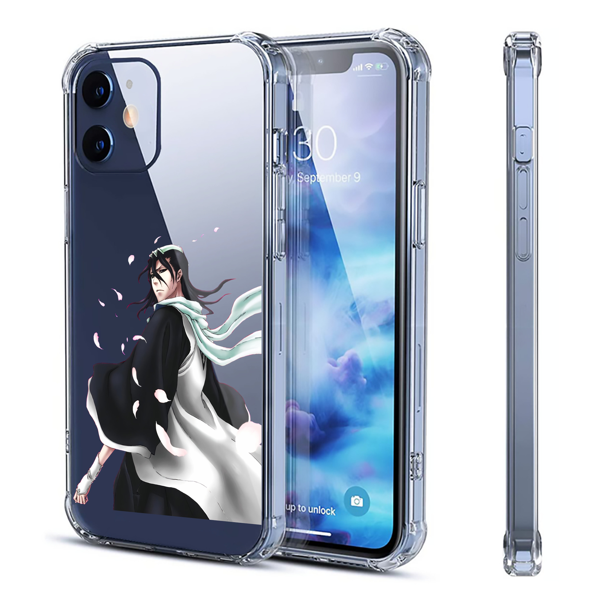 （画像用） ブリーチ くちき びゃくや BLEACH Kuchiki Byakuya 【iPhone 12シリーズ対応】透明スマホケース（クリアソフトケース）